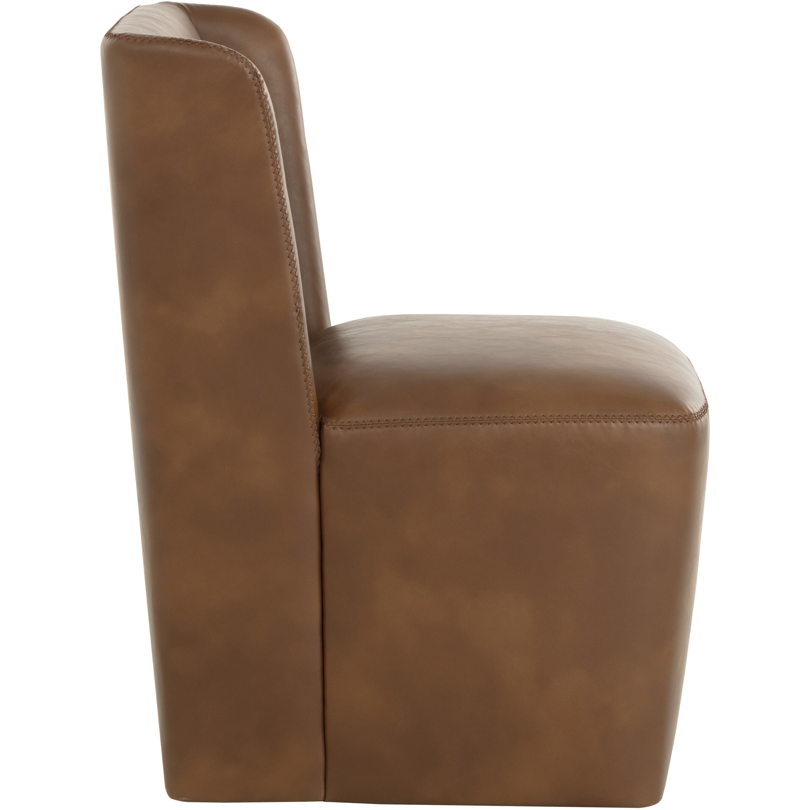 Amita Tobacco Tan Wheeled Dining Chair